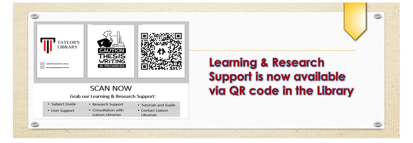 To promote the Tutorials & Guides, Information Literacy Walk-In class etc. to Taylorian via QR Code