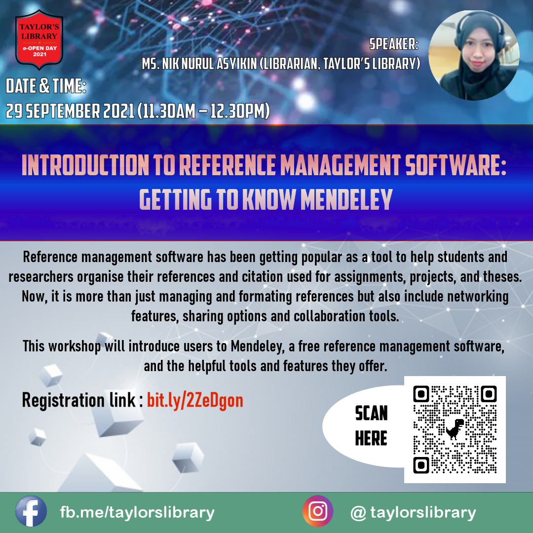 Introduction to Reference Management Software: Getting to Know Mendeley